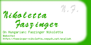 nikoletta faszinger business card